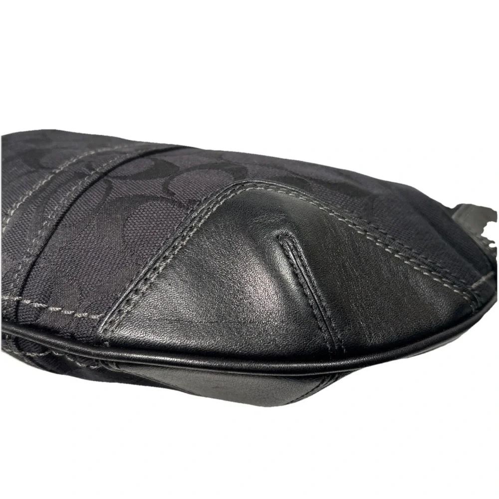 Y2K Coach Hampton Signature Jacquard Shoulder Hobo Bag Black Small Purse # 11371 - Picture 8 of 16